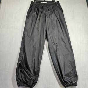 Vintage Nike Track Pants Mens Sz L Windbreaker Lined Black Lightweight Gray Tag
